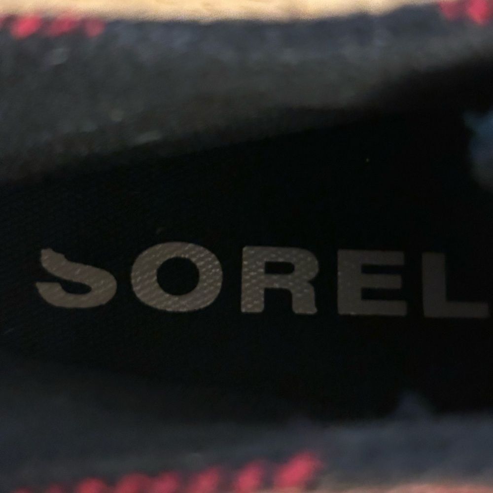 Sorel Out 'N About Plus duck boots in a red and black buffalo plaid pattern. - Picture 8 of 10